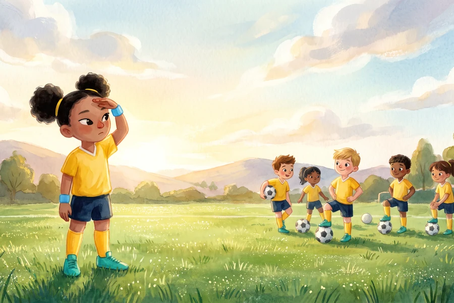 Amara and the football team